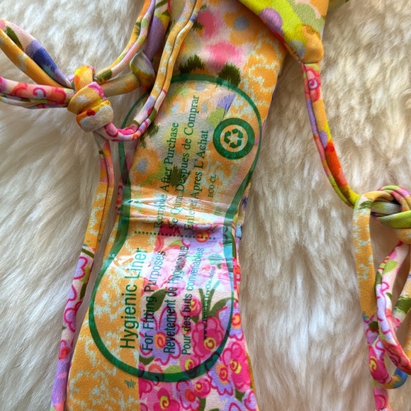 Skatie bikini bottoms NWOT yellow pink floral - Picture 6 of 6